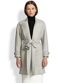 Burberry London Heronsby Oversized Wool Coat   Pale Grey
