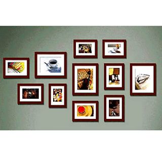 Brown Photo Wall Frame Collection   Set of 11