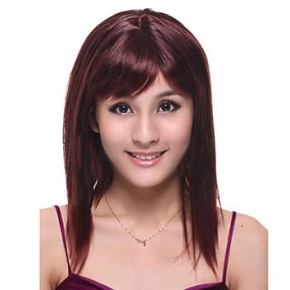 Capless Long High Quality Synthetic Red Wine Straight Hair Wig