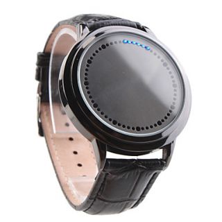 Touch Screen Creative Blue and White LED Flashing Wristband Watch