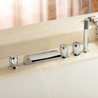 Sprinkle by Lightinthebox   Brass Waterfall Tub Faucet with Hand Shower (Three Handles)