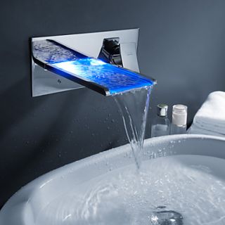 Sprinkle by Lightinthebox   Color Changing LED Waterfall Bathroom Sink Faucet (Wall Mount)