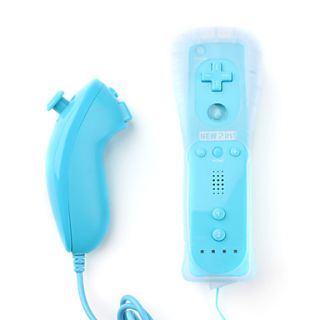 Remote MotionPlus and Nunchuk Controller with Case for Wii/Wii U (Blue)