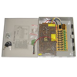 9 Channel 12V DC 10A Regulated Power Supply for CCTV System