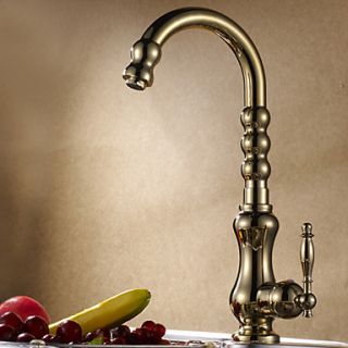Traditional Ti PVD Finish Solid Brass Centerset Kitchen Faucet