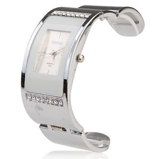 Stainless Steel Bracelet Band Wrist Watch   White