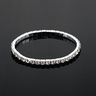 Shining Ladies Rhinestone Wedding Tennis In Silver Alloy