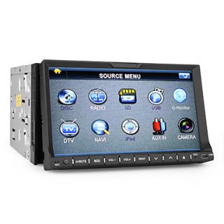 7 inch 2 Din TFT Screen In Dash Car DVD Player With RDS,DVB T,Bluetooth,Navigation Ready GPS,iPod Input