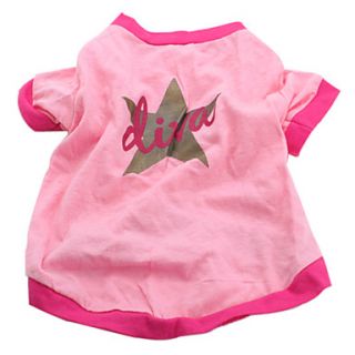 Liva Star Style Cotton T shirt for Dogs (Pink, Multiple Sizes Available)