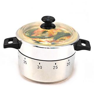 Pressure Cooker Shaped Stainless Steel 60 Minute Kitchen Cooking Mechanical Timer