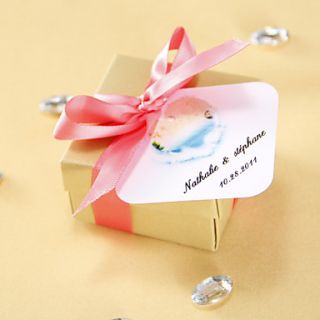 Personalized square tags   Dream of Beach (set of 36)