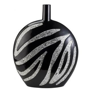 Judy Sha 18 inch Zebra Decorative Vase (BlackPattern ZebraMaterial PolyresinFinish Black lacquerDimensions 18 inches high x 5.25 inches wide x 14.5 inches long Care instructions ClothInternal dimensions 21 inches deep The decorative vase features gl