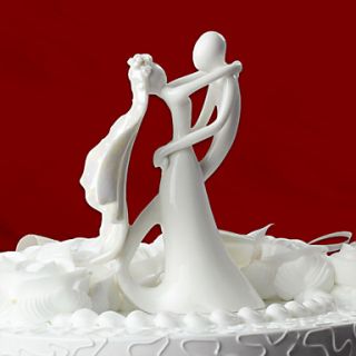 Bride Groom Ceramic Figurine Wedding Cake Topper