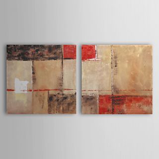 Hand painted Abstract Oil Painting with Stretched Frame   Set of 2