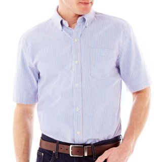 St. Johns Bay St. John s Bay Short Sleeve Oxford Shirt, Blue, Mens