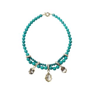 ZOË + SYD Turquoise & Crystal Teardrop Necklace, Womens