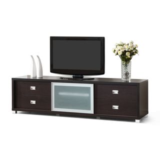 Botticelli Brown Modern Tv Stand With Frosted Glass Door