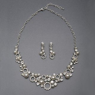 Alloy Elegant Imitation Pearl Wedding Jewelry Set Including Necklace,Earrings