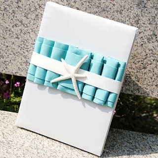 Beach Themed Blue Guest Book with Tri folded Blank Pages