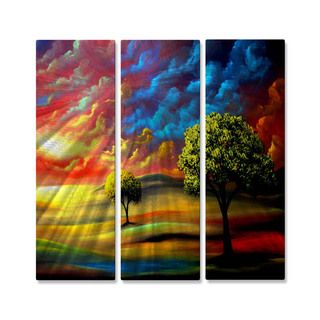 Matthew Hamblen Beautiful Metal Wall Art Sculpture 3 panel Set (LargeSubject AbstractOuter dimensions 23.5 inches high x 26 inches wide x 1 inches deep )