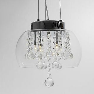 Artistic 4   Light Crystal Pendant Lights with Glass Shade