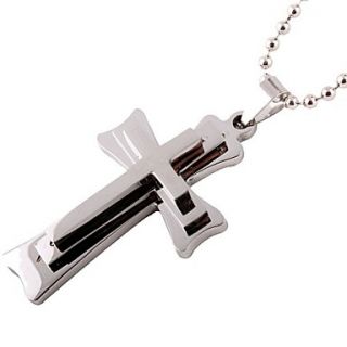 Titanium Steel Classica Cross Style Pendant Mans Necklace (Random Color)