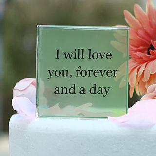 Personalized Crystal Square Wedding Cake Topper