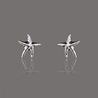 Gorgeous Silver Plate Polish Star Stud Earring