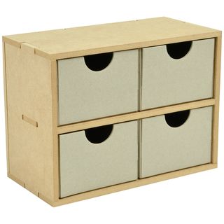 Beyond The Page Mdf 4 Square Drawers 8.5x6.25x4.25 (215x160x110mm)