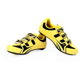 Cycling Road SPD Shoes With Fiberglass Sole And PVC Leather Upper