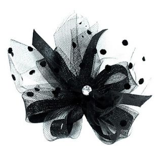 Gorgeous Tulle Wedding Bridal With Rhinestone Flower Headpiece Black