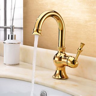 Ti PVD Finish Solid Brass Bathroom Sink Faucet