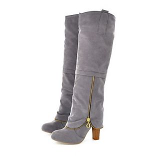 Suede Chunky Heel Knee High Boots Party / Evening Shoes With Zipper (More Colors)