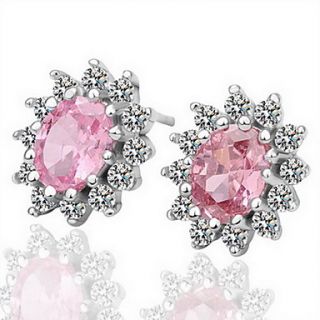 Gorgeous Rhinestone Alloy Round Cut Flower Earrings (More Colors)