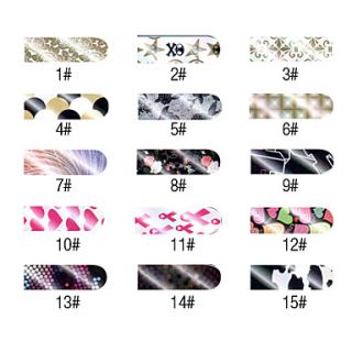 16 PCS Houndstooth Style Nail Foil Art Full Cover Stickers Manicure