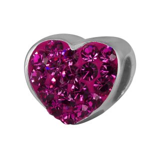 Forever Moments Pink Crystal Heart Bead, Womens