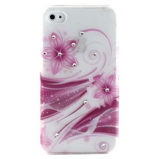 Red Flower Pattern Protective Ultra Thin Hard Case for iPhone 4 and 4S