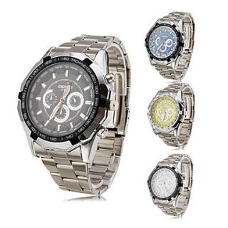 Mens Alloy Analog Quartz Wrist Watch (Silver)