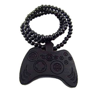 Gamepad Pattern Wooden Necklace