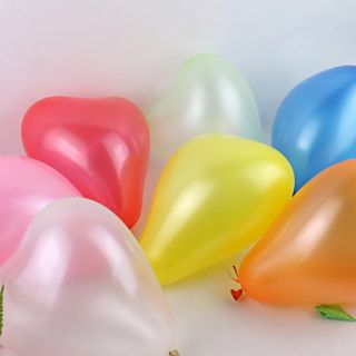Solid Color Heart shaped Ballon   Set of 100(Mixed Color)