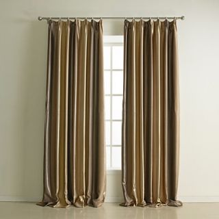 (One Pair) Classic Print Stripe Polyester Room Darkening Curtain