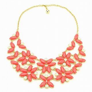 Fasion Alloy With Lovely Resin Flowers Womens Necklace (More Colors)