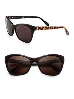 Roberto Cavalli Classic Cats Eye Leopard Sunglasses   Brown