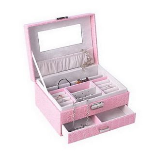 Square shaped Leatherette Womens Jewelry Box(More Colors)