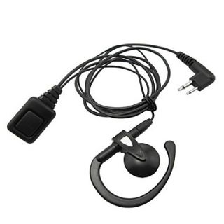 Two Way Radio Handsfree Ear Hook Microphone Mono Earphone with Big PTT Button