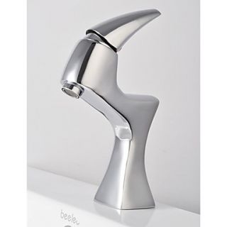Contemporary Single Handle Chrome Finish Bathroom Sink Faucet