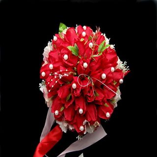 Gorgeous Satin/Cotton Round Shape Wedding Bouquet/Bridal Bouquet