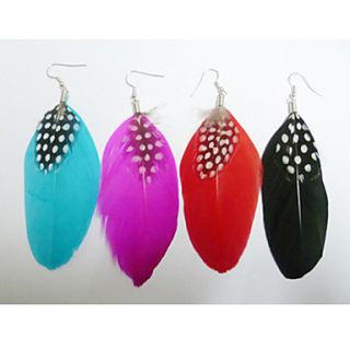 Europe, foreign trade jewelry, fashion color feather earrings. Long 9 10cm