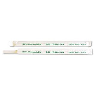 ECO PRODUCTS,INC. Compostable Straws, 7 3/4in, Corn