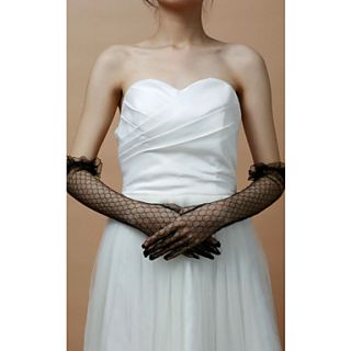 Fashion Lace Fishnet Fingertips Elbow Length Evening/Party Gloves